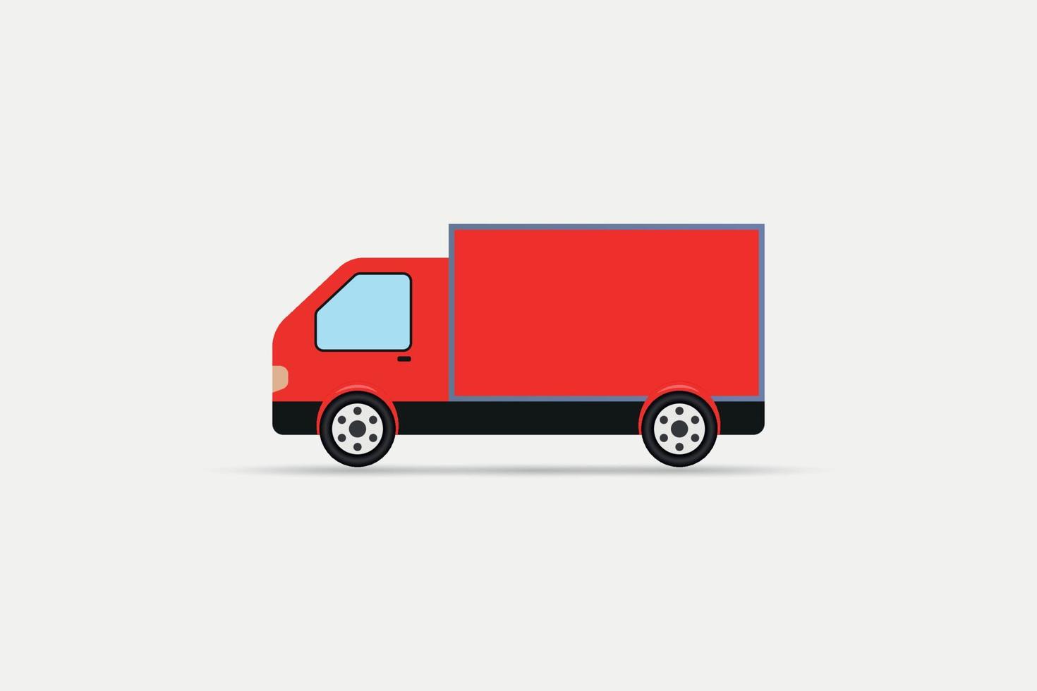 Red color transport truck vector
