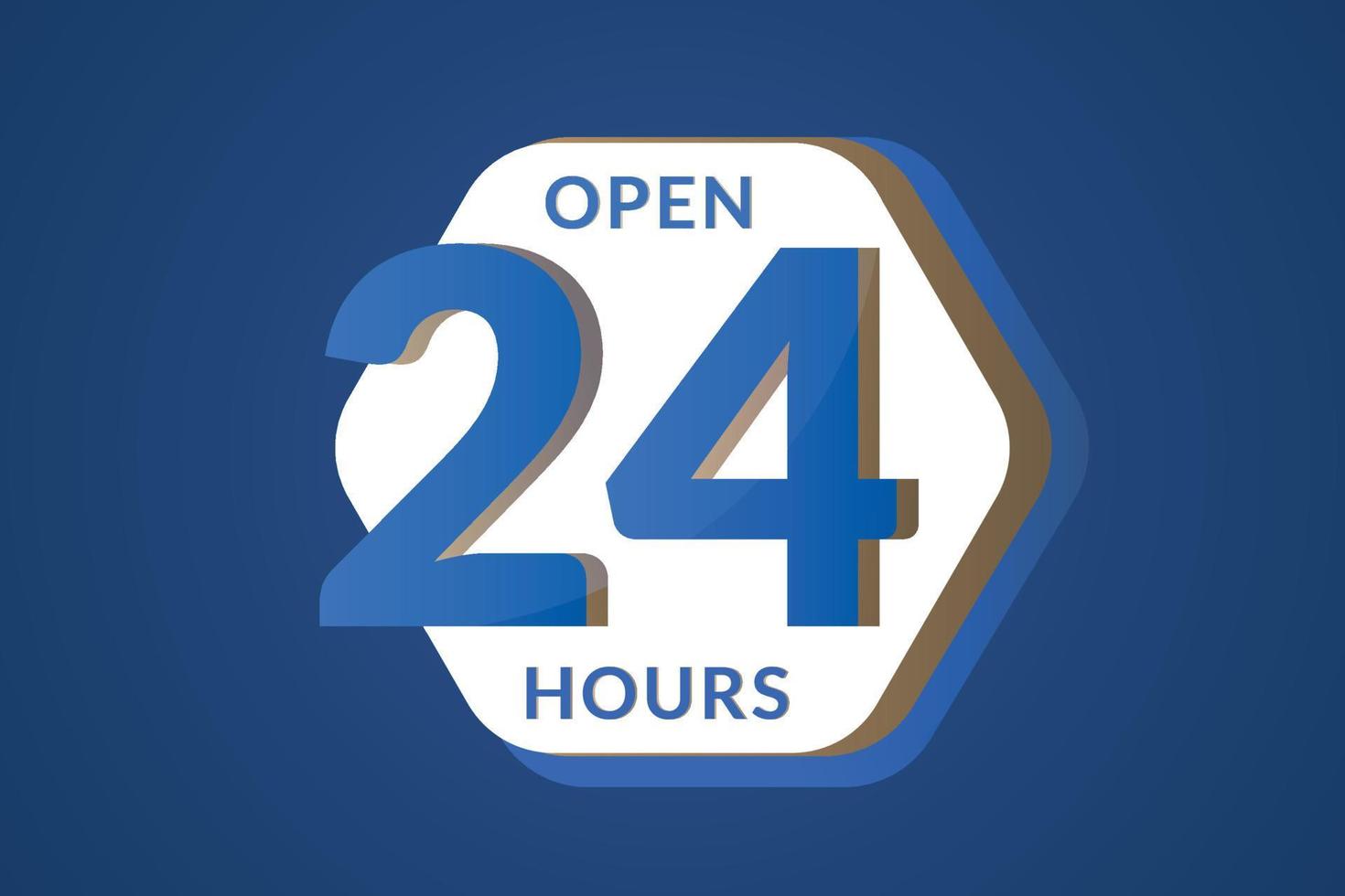 Open 24 hours services vector element