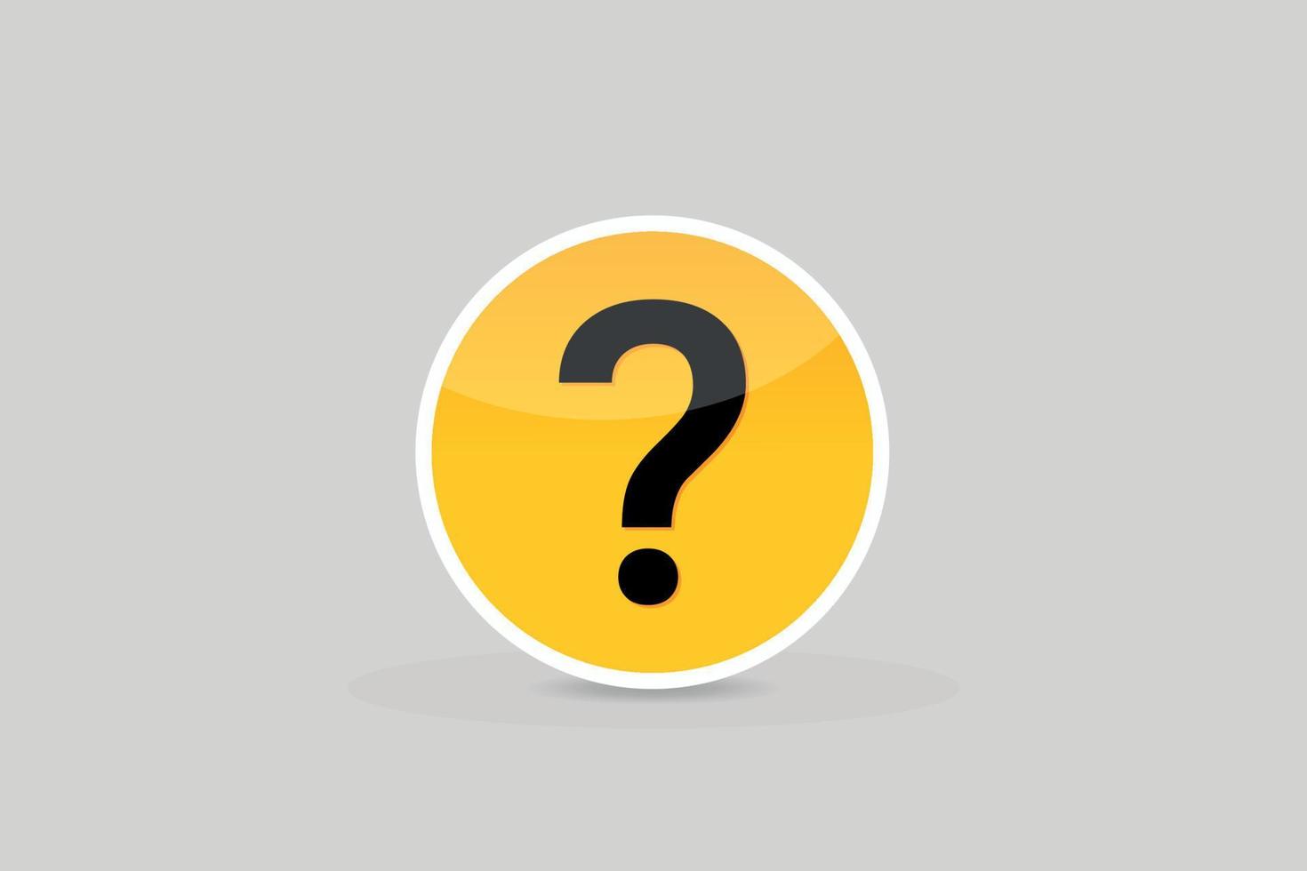 Glossy question mark button icon Premium Vector