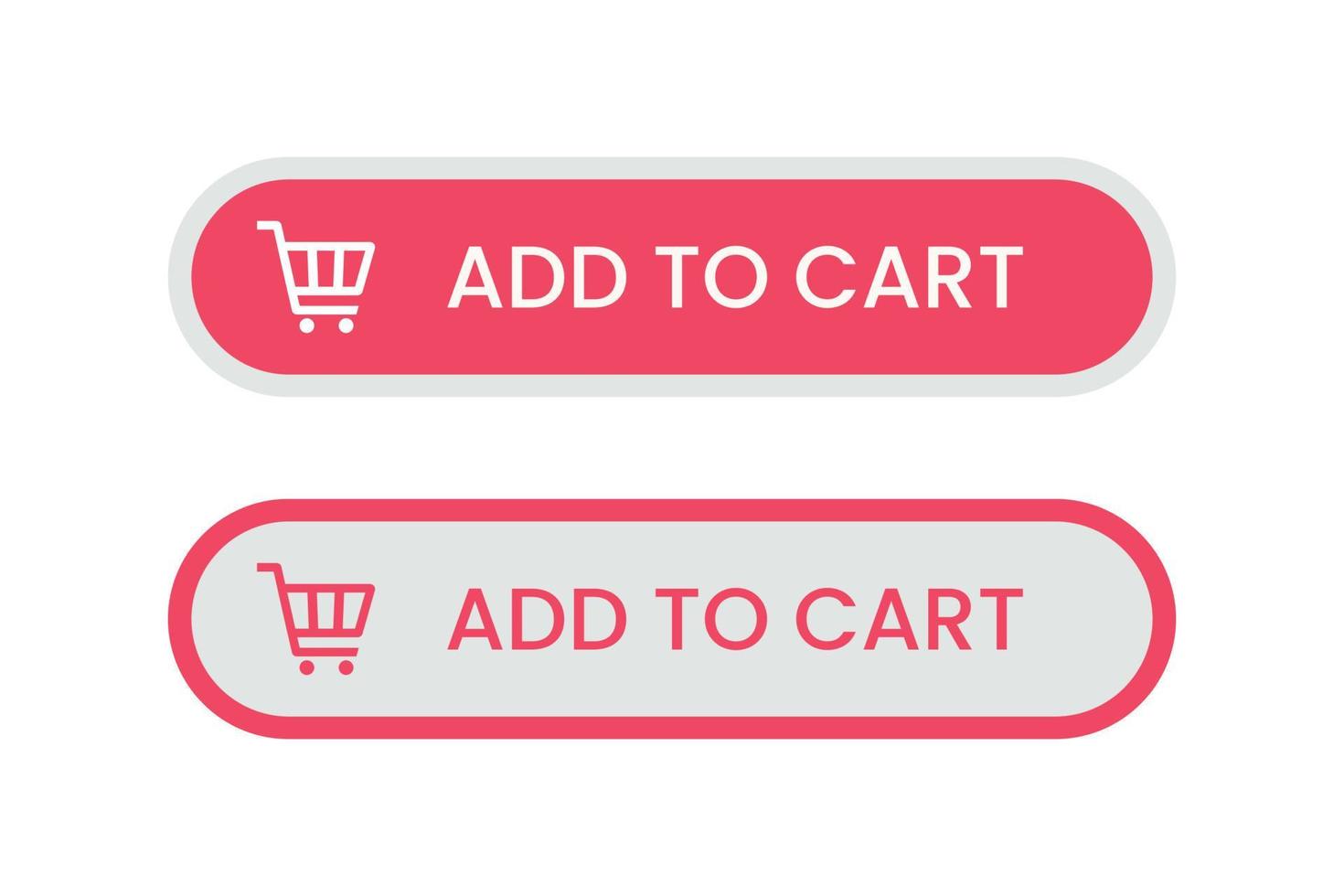 Add to cart buttons with shopping cart icon vector