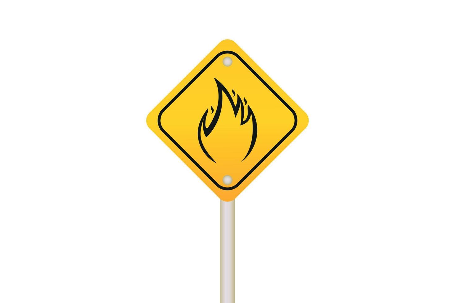 Fire hazard sign isolated on white background vector