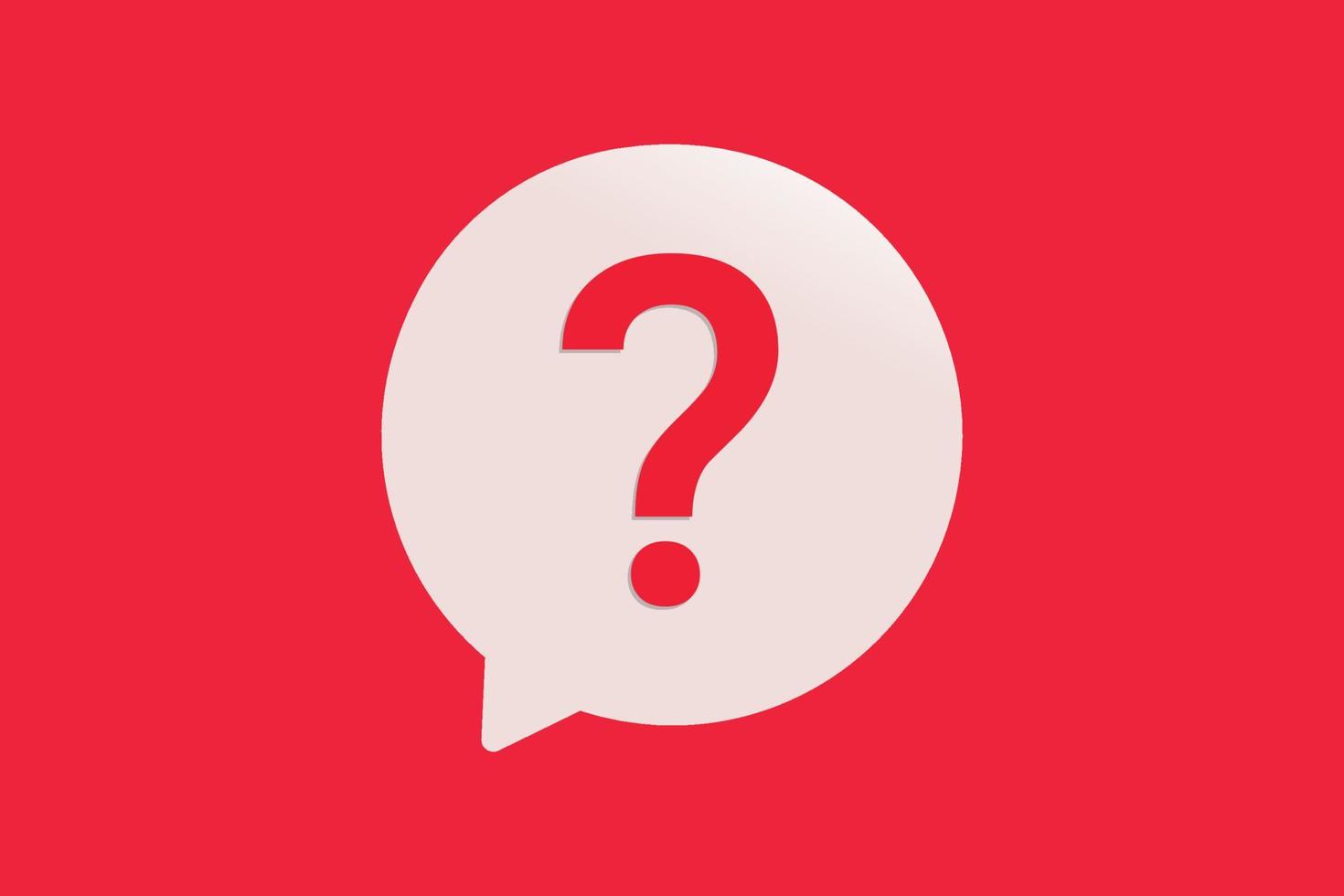 Red aquestion mark icon chat message bubble symbol vector