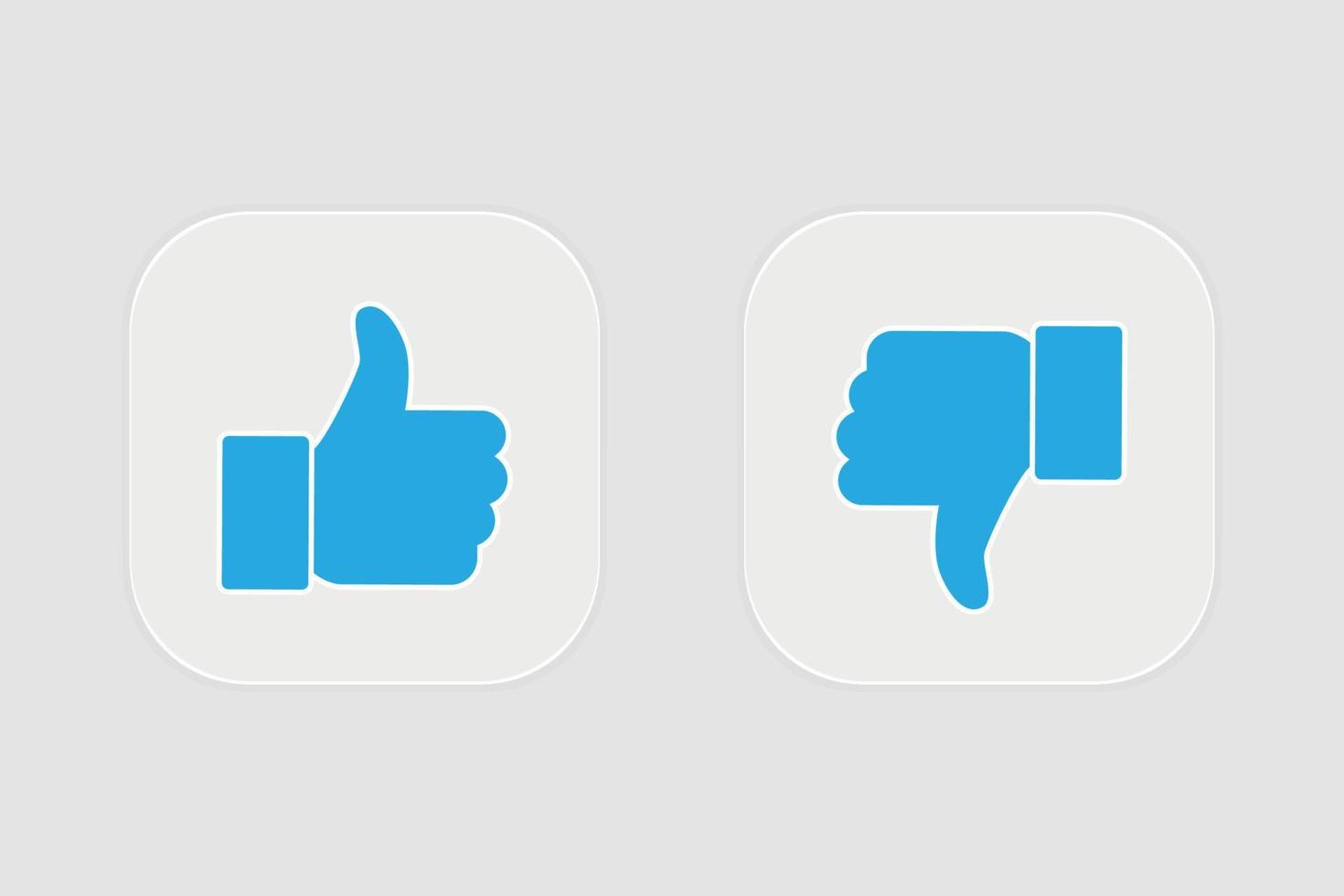 facebook pulgar arriba y pulgar abajo, me gusta y no me gusta botones vector