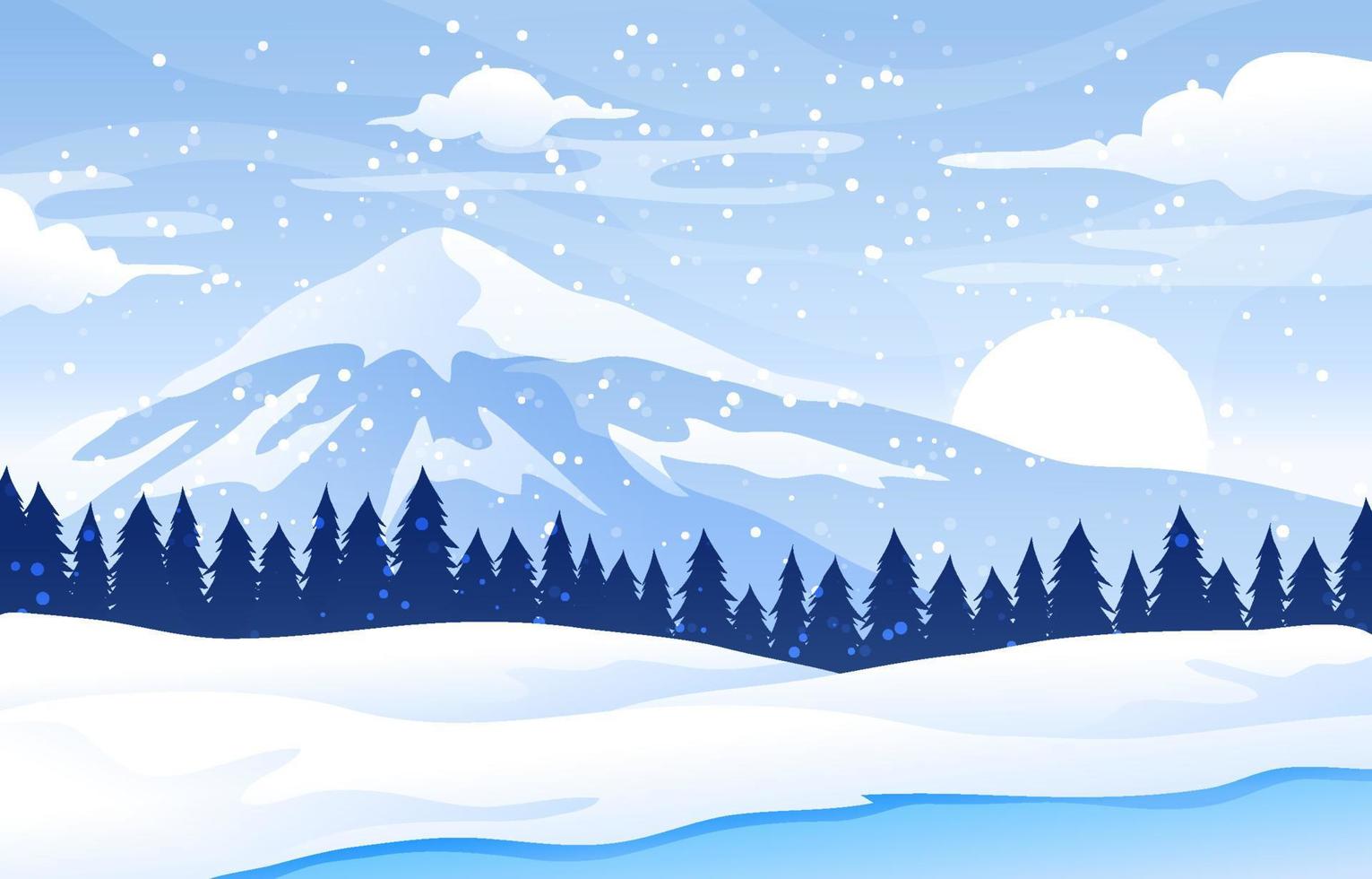 Winter Scenery Background vector