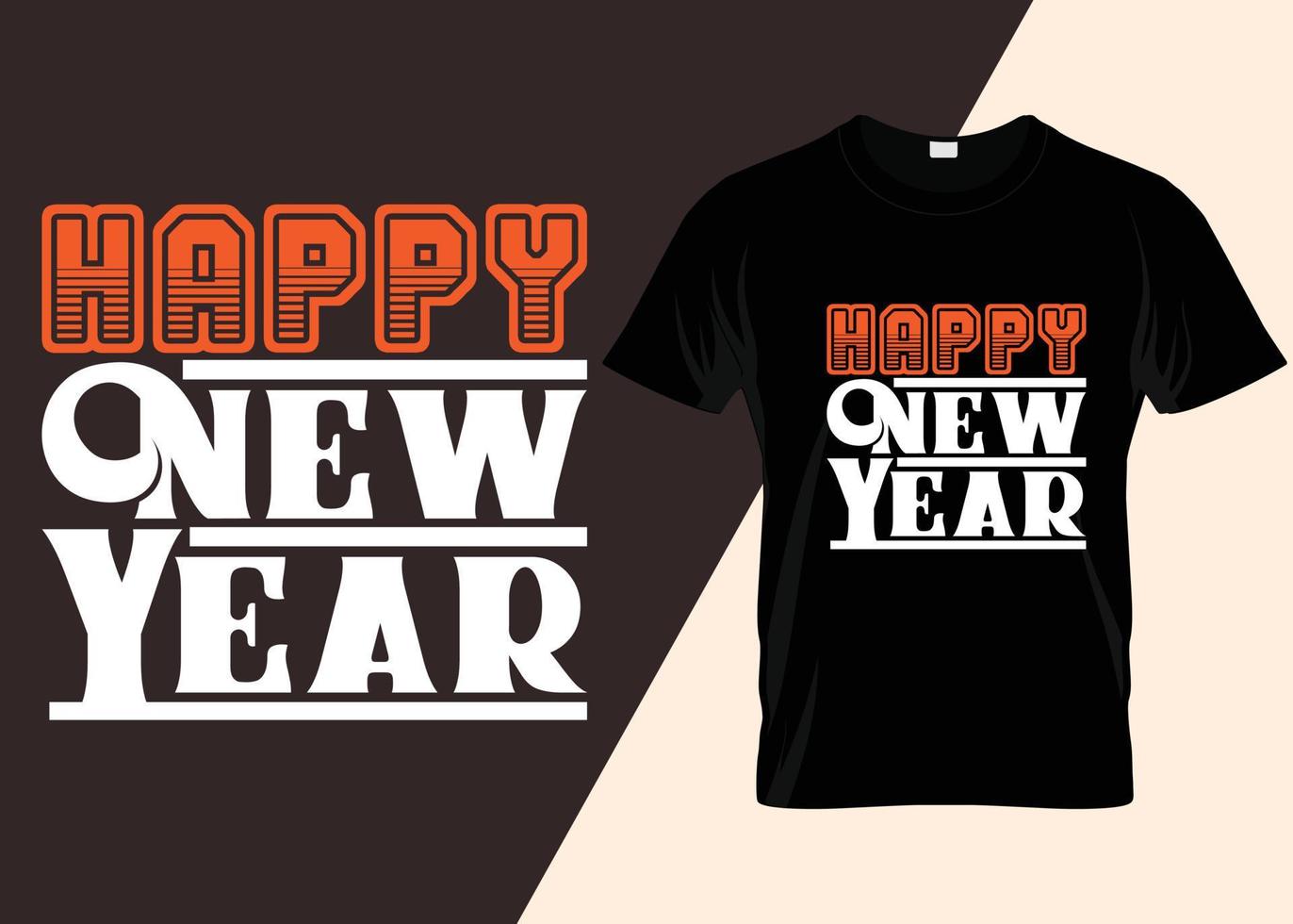 Happy New Year Typography T-shirt Design vector