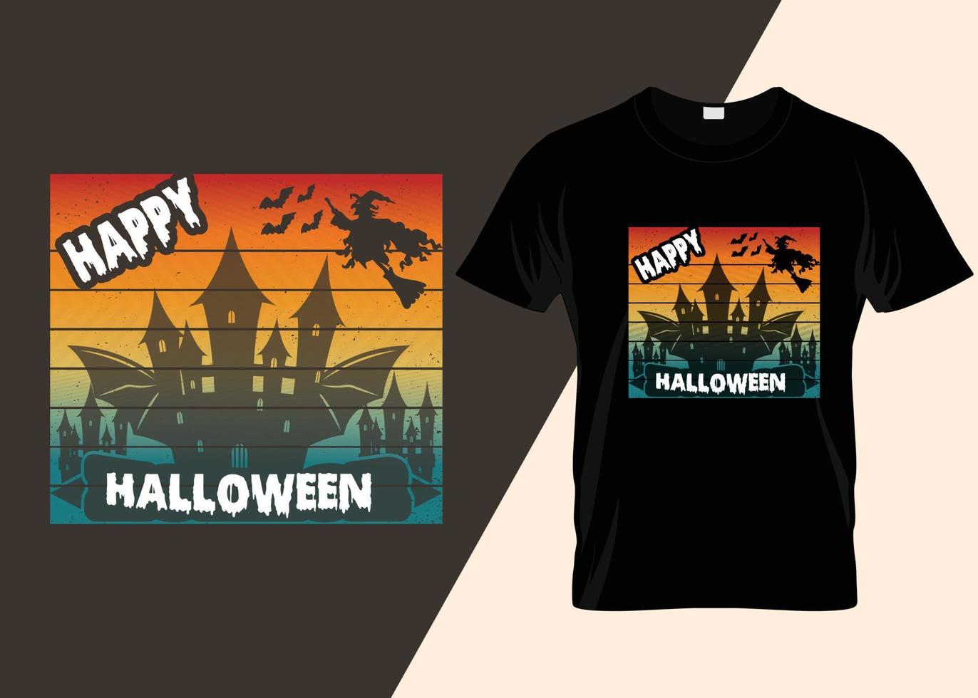 diseño de camiseta de tipografía feliz halloween vector