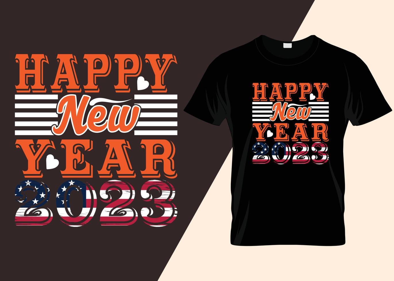 Happy New Year 2023 Typography T-shirt Design vector