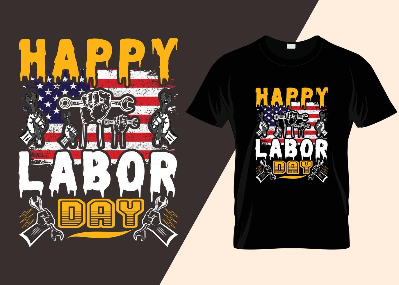 Happy Labor Day Typography T-shirt Design vector