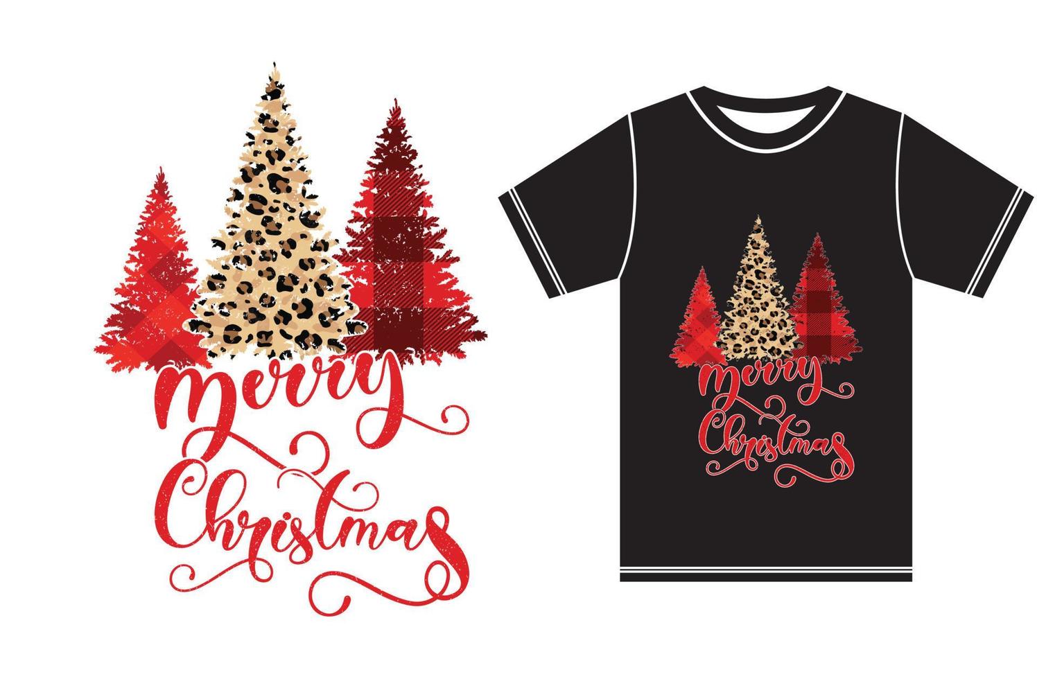 Merry Christmas T-Shirt, Christmas Tree T-Shirt, Holiday Shirt Christmas Gift. vector
