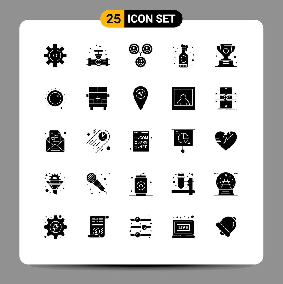 25 Creative Icons Modern Signs and Symbols of prize award friends trophy party Editable Vector Design Elements