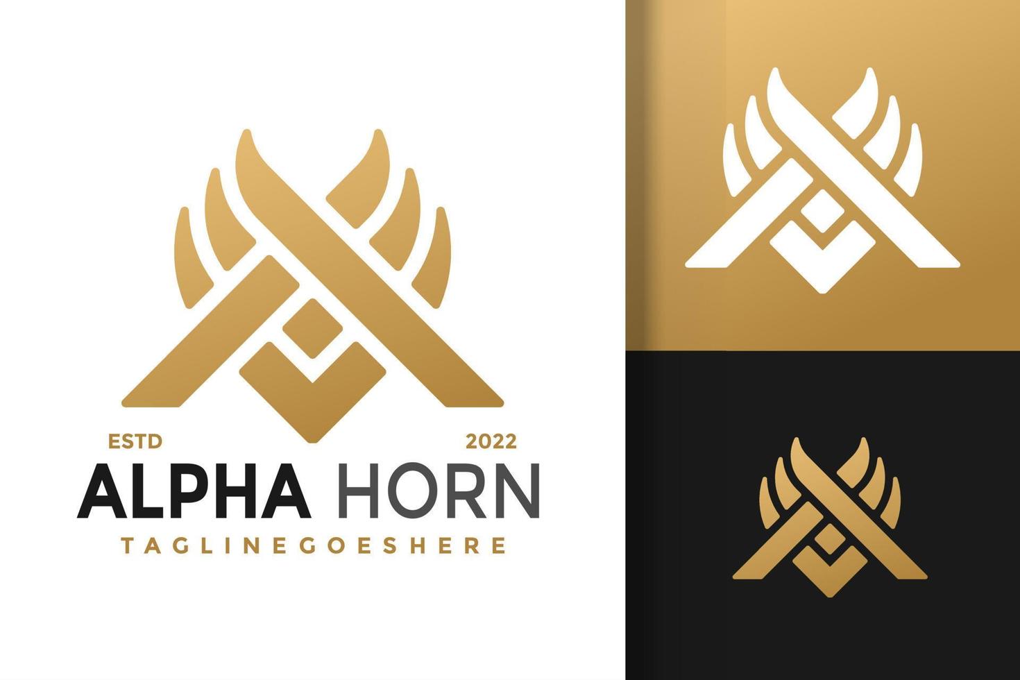 Initials Letter A Alpha Horn Logo Design, brand identity logos vector, modern logo, Logo Designs Vector Illustration Template