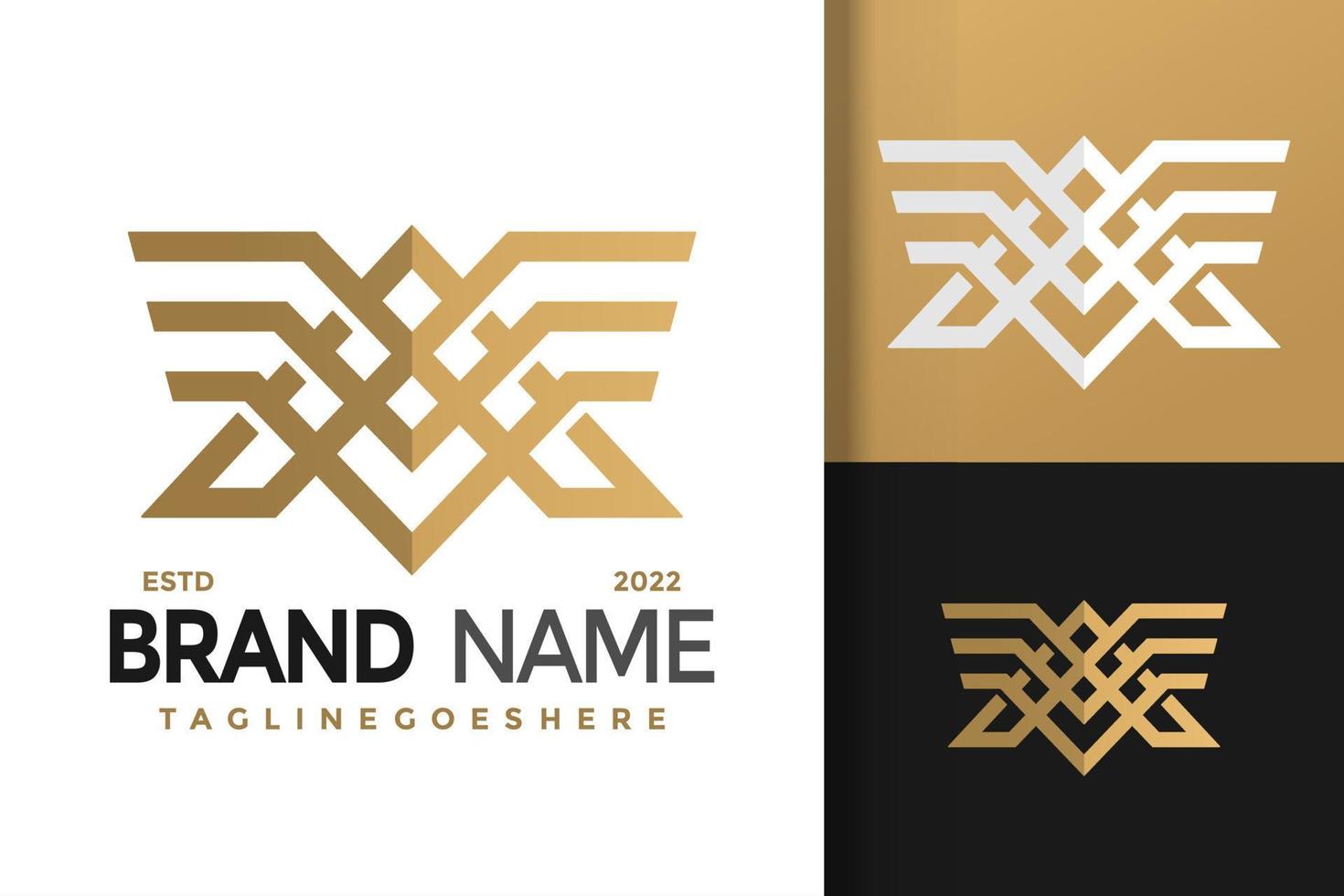 letras iniciales un diseño de logotipo de alas, vector de logotipos de identidad de marca, logotipo moderno, plantilla de ilustración vectorial de diseños de logotipos