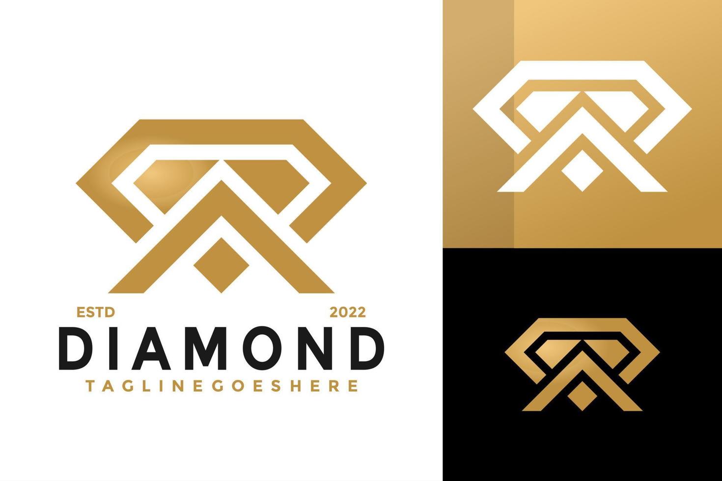 letras iniciales un diseño de logotipo de diamante, vector de logotipos de identidad de marca, logotipo moderno, plantilla de ilustración vectorial de diseños de logotipos