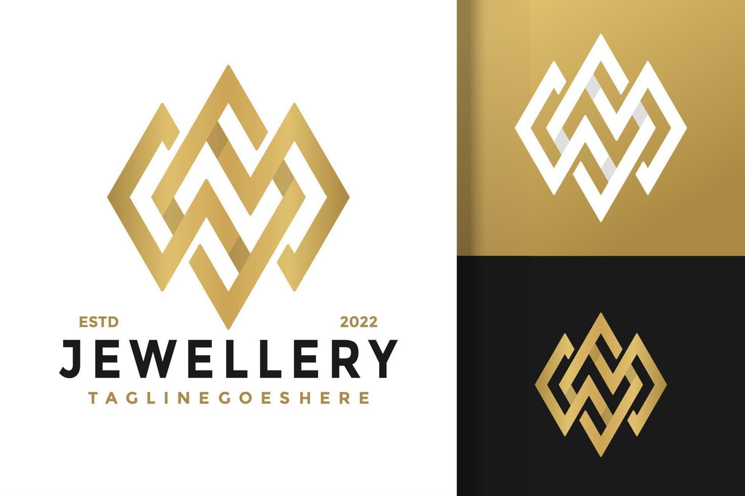 Initials Letter N Diamond Jewelry Logo Design, brand identity logos vector, modern logo, Logo Designs Vector Illustration Template