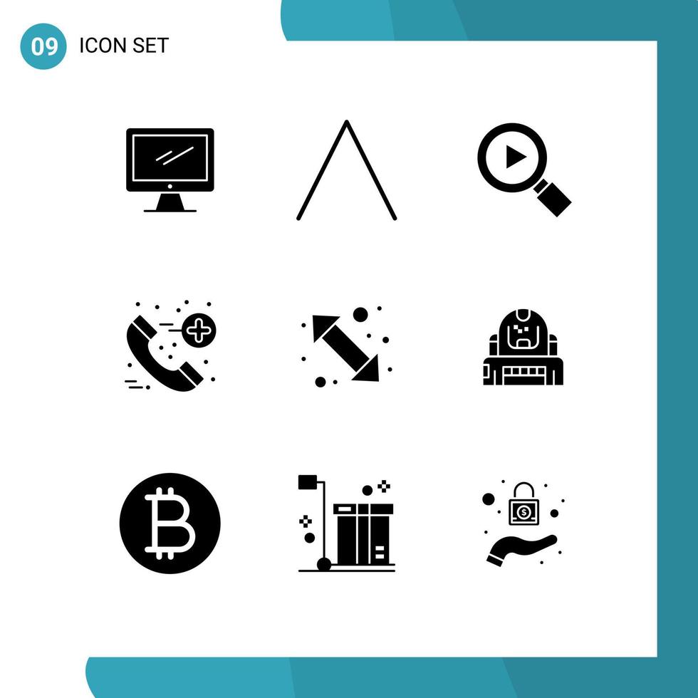 9 Solid Glyph concept for Websites Mobile and Apps right go research arrow emergency Editable Vector Design Elements