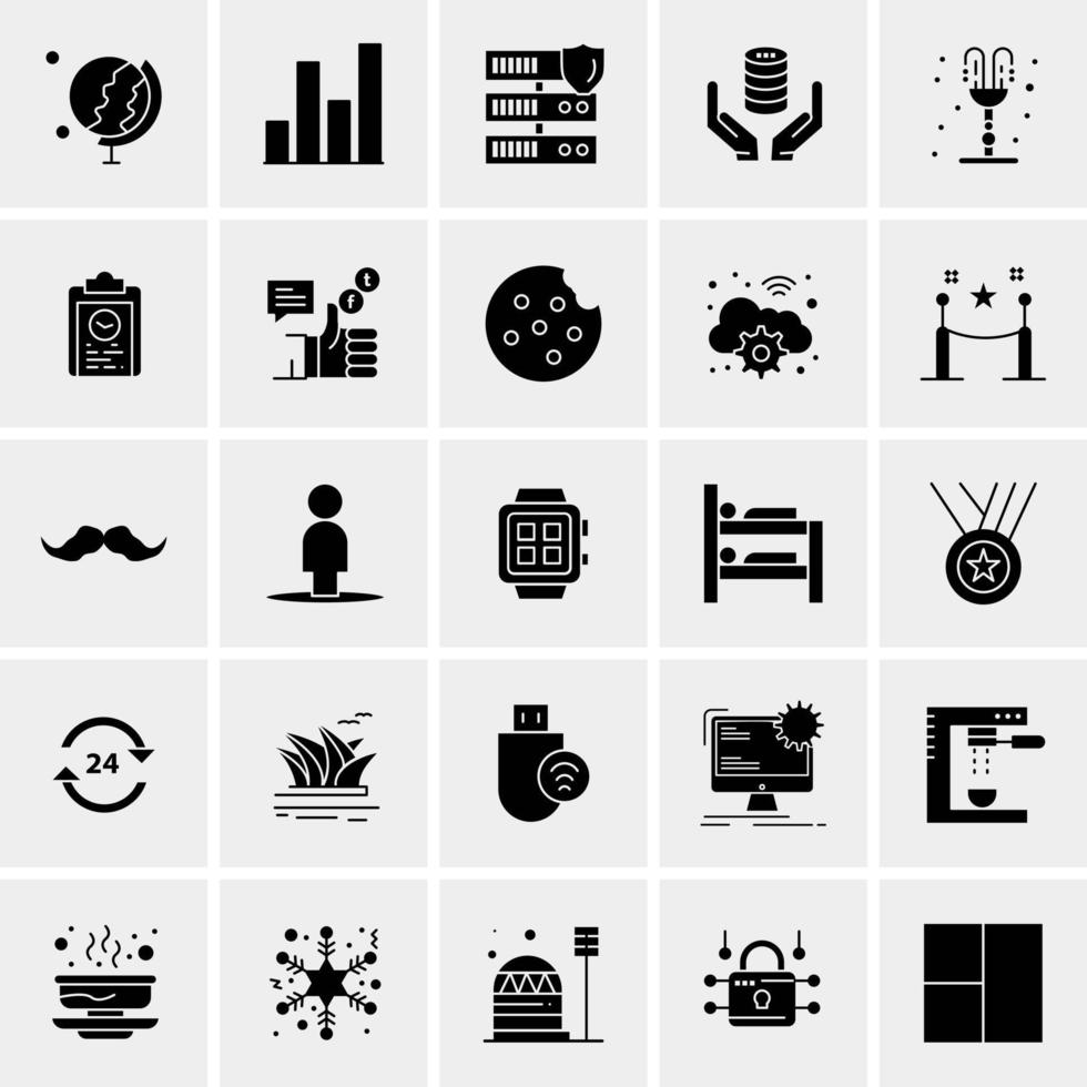 25 iconos de negocios universales vector ilustración de icono creativo para usar en proyectos relacionados con la web y dispositivos móviles