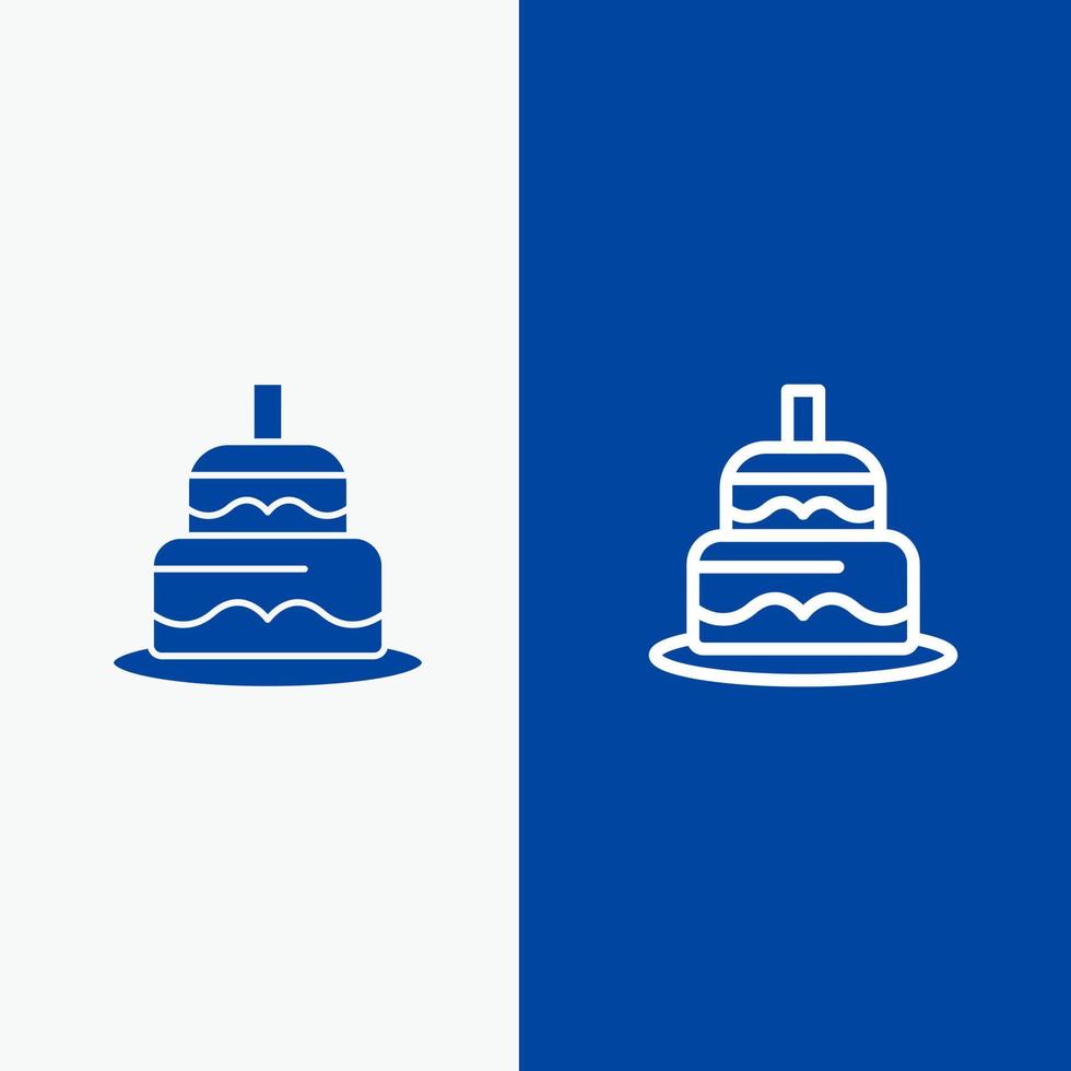 Indian Cake Day Country Line and Glyph Solid icon Blue banner Line and Glyph Solid icon Blue banner vector