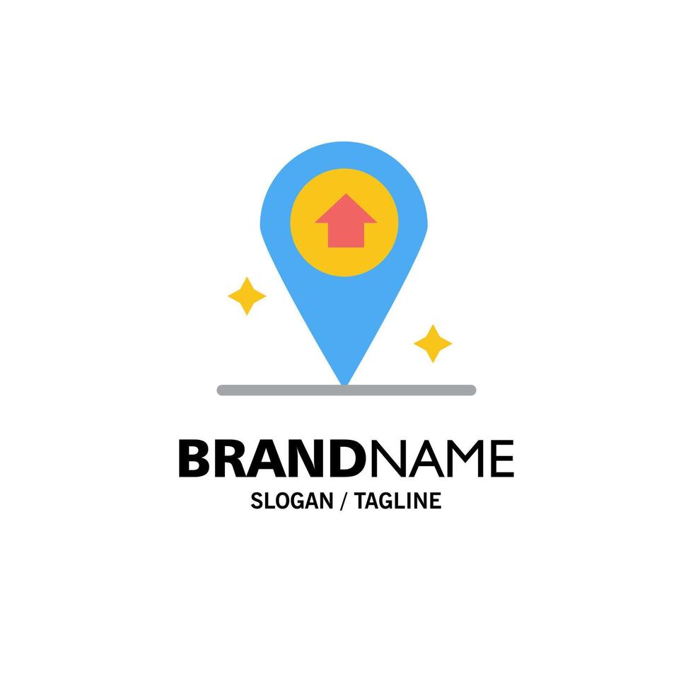 Map Navigation House Business Logo Template Flat Color vector