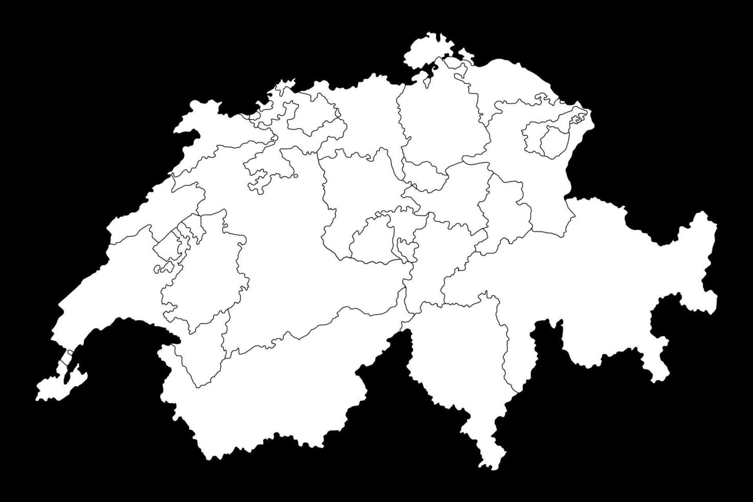 Switzerland map with Cantons. Vector illustration.