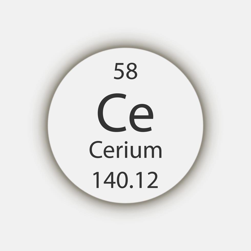Cerium symbol. Chemical element of the periodic table. Vector illustration.