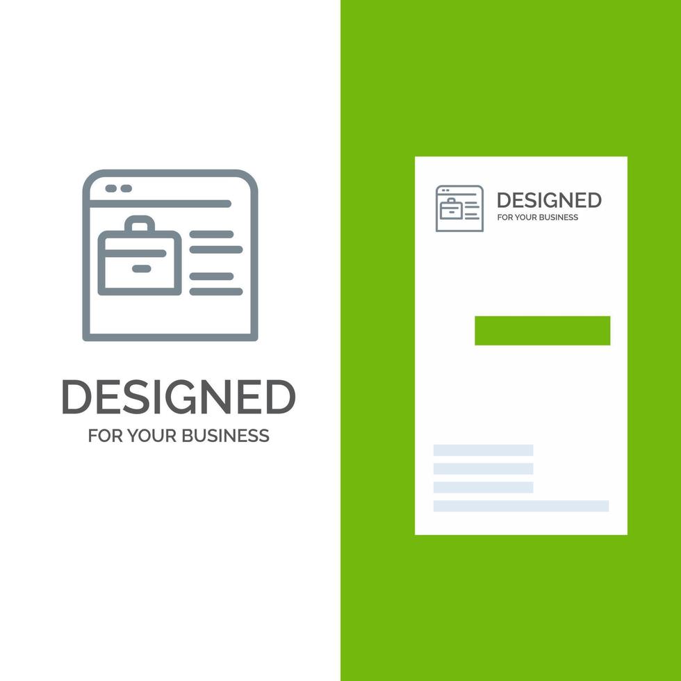 Bag Find Job Job Website Online Portfolio Grey Logo Design and Business Card Template vector