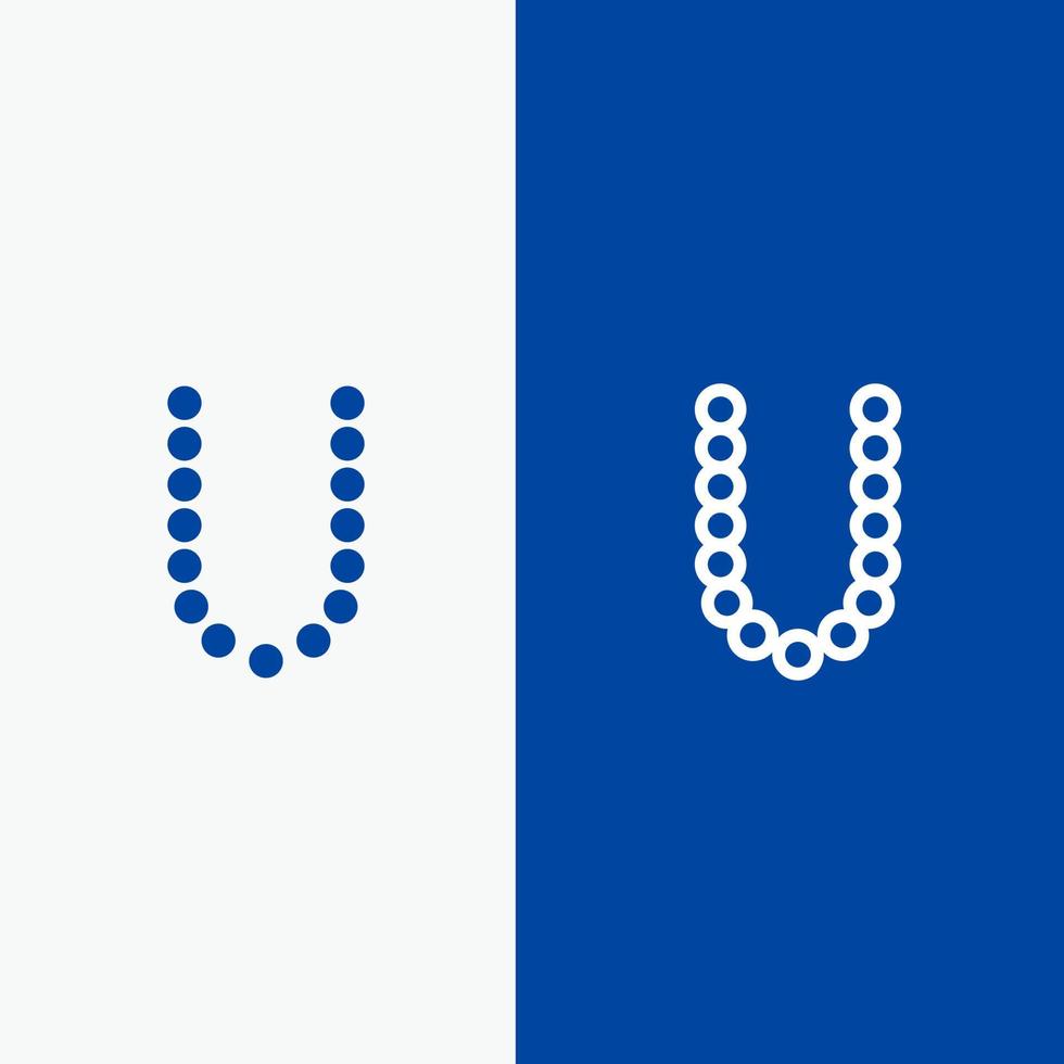 Accessories Beauty Lux Necklets Line and Glyph Solid icon Blue banner Line and Glyph Solid icon Blue banner vector