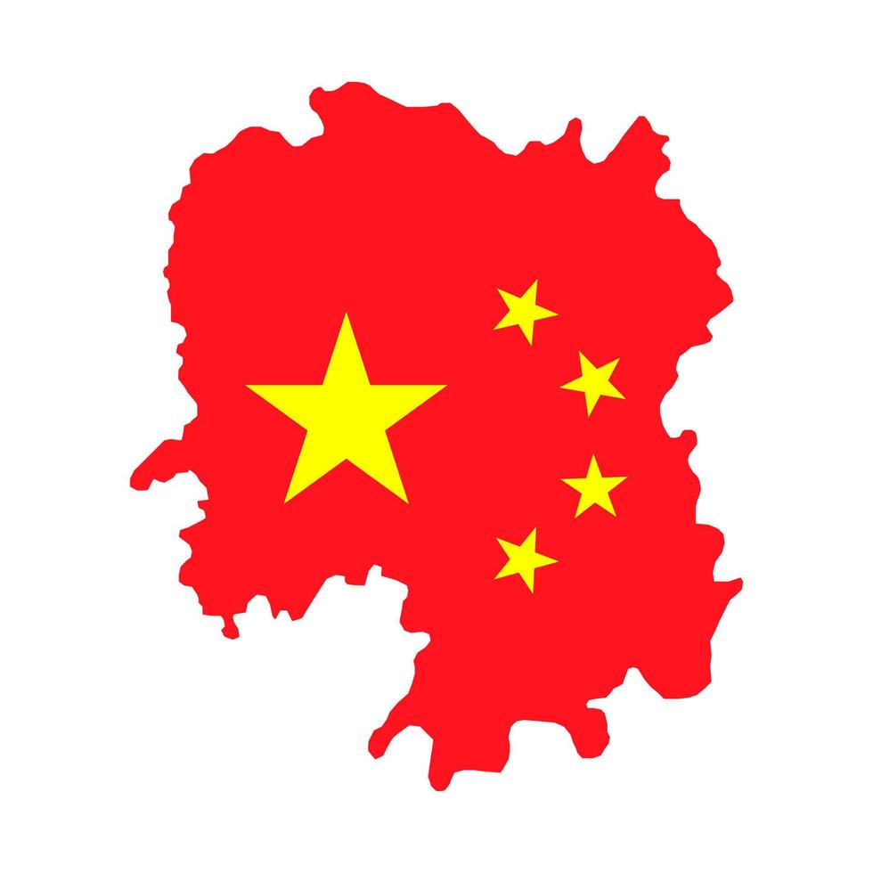 Hunan province map, administrative divisions of China. Vector illustration.