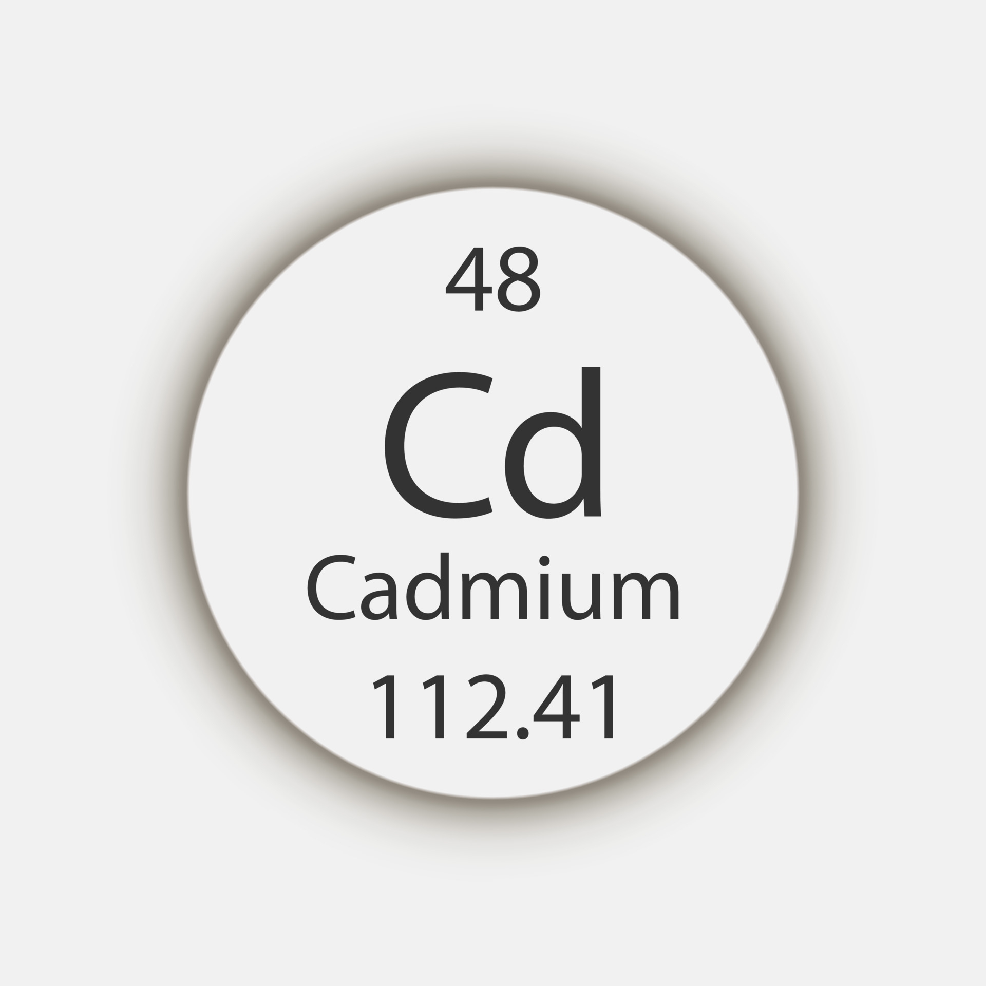 Cadmium symbol. Chemical element of the periodic table. Vector