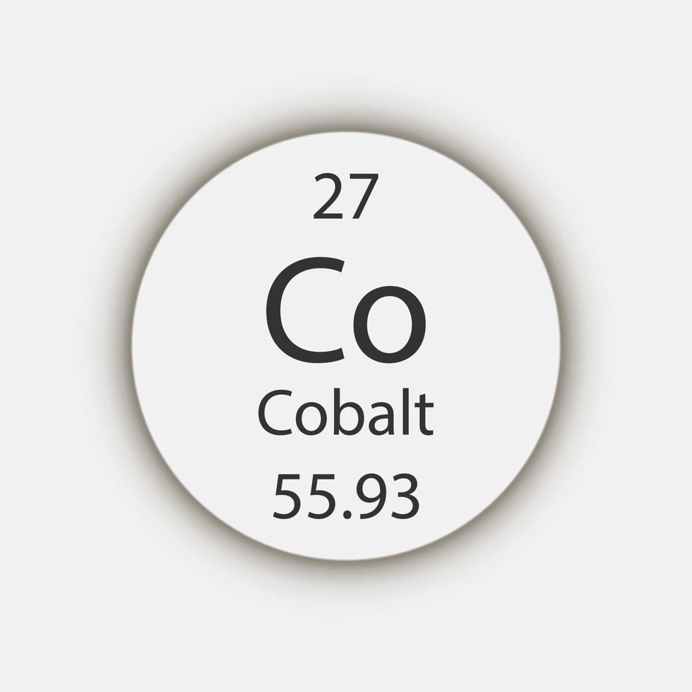 Cobalt symbol. Chemical element of the periodic table. Vector