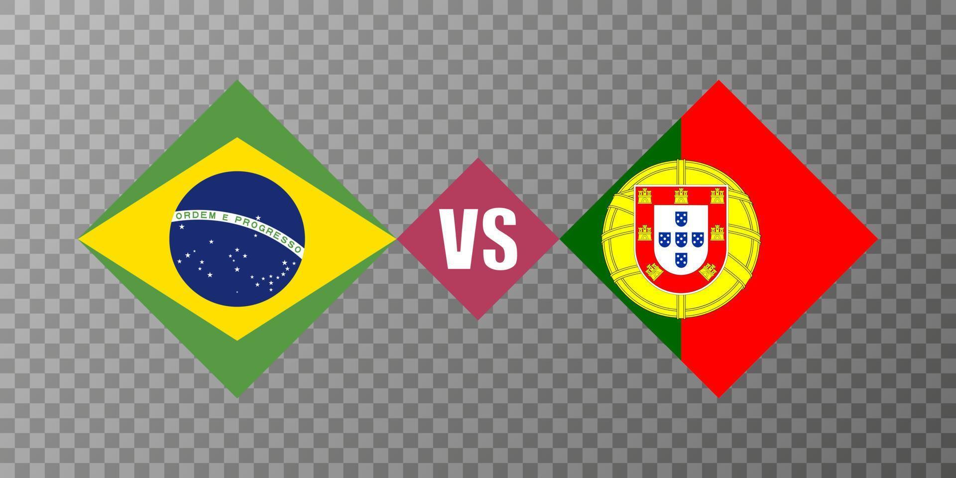 concepto de bandera de brasil vs portugal. ilustración vectorial vector