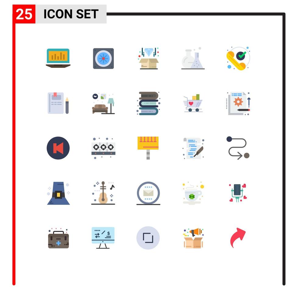 25 Creative Icons Modern Signs and Symbols of checked science box lab tube Editable Vector Design Elements