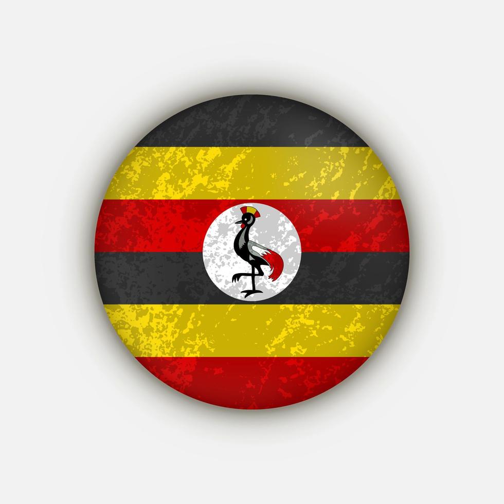 Country Uganda. Uganda flag. Vector illustration.