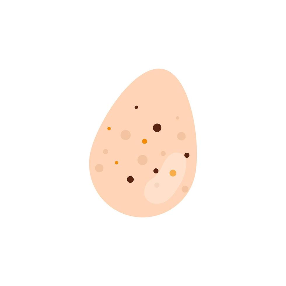 Quail egg in eggshell icon. Flat vector illustration.