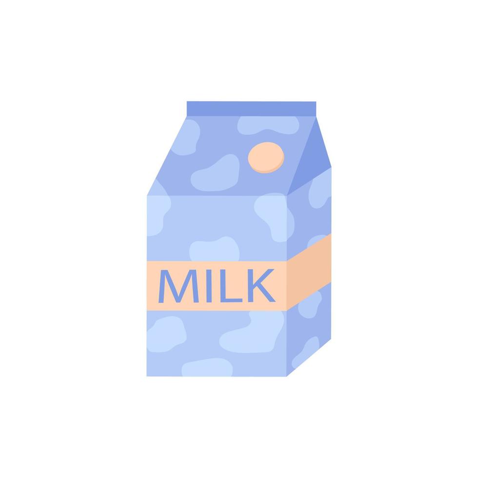 Milk carton box icon. Flat vector illustration.