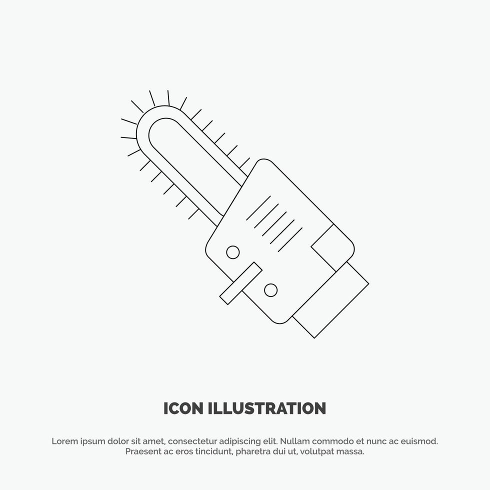 vector de icono de línea inalámbrica de hoja circular de sierra