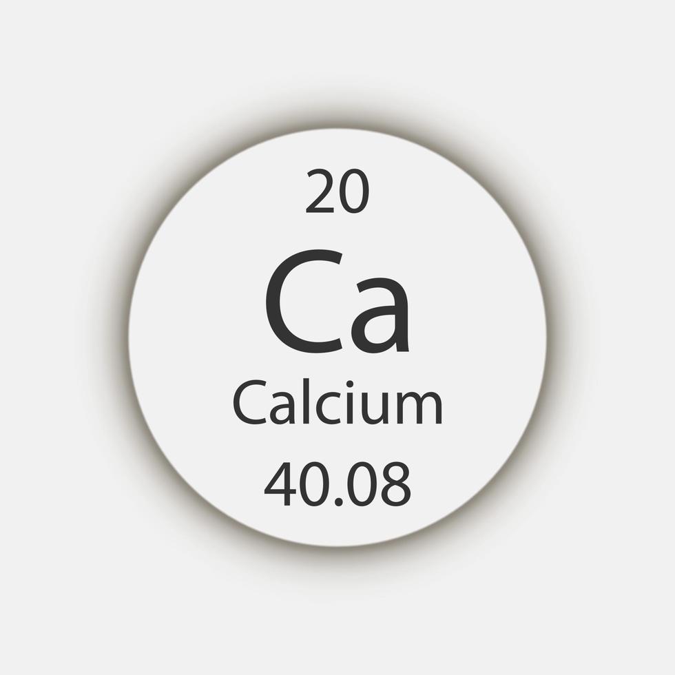 Calcium symbol. Chemical element of the periodic table. Vector illustration.