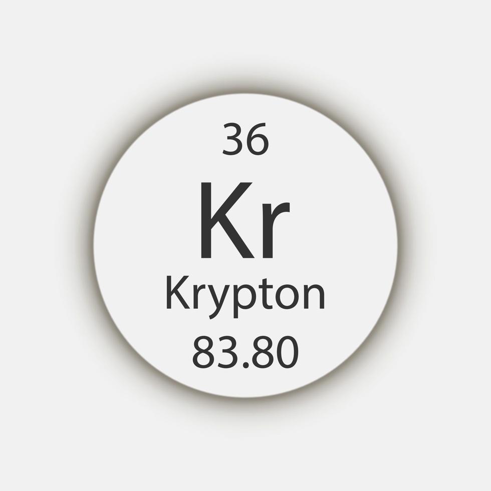 Krypton symbol. Chemical element of the periodic table. Vector