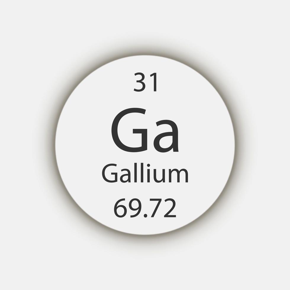 Gallium symbol. Chemical element of the periodic table. Vector illustration.