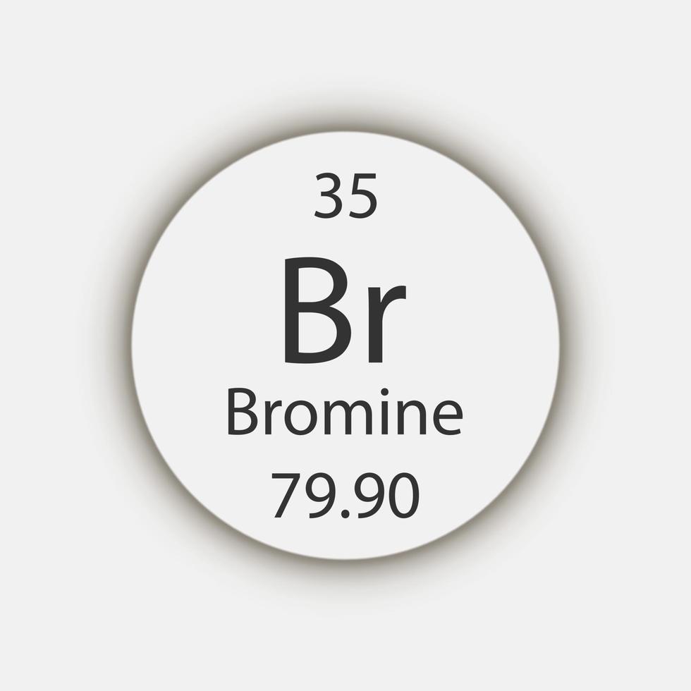 Bromine symbol. Chemical element of the periodic table. Vector