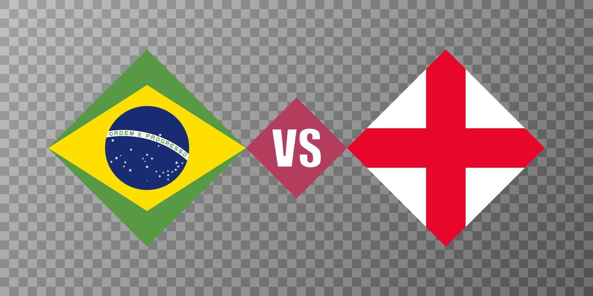 concepto de bandera de brasil vs inglaterra. ilustración vectorial vector