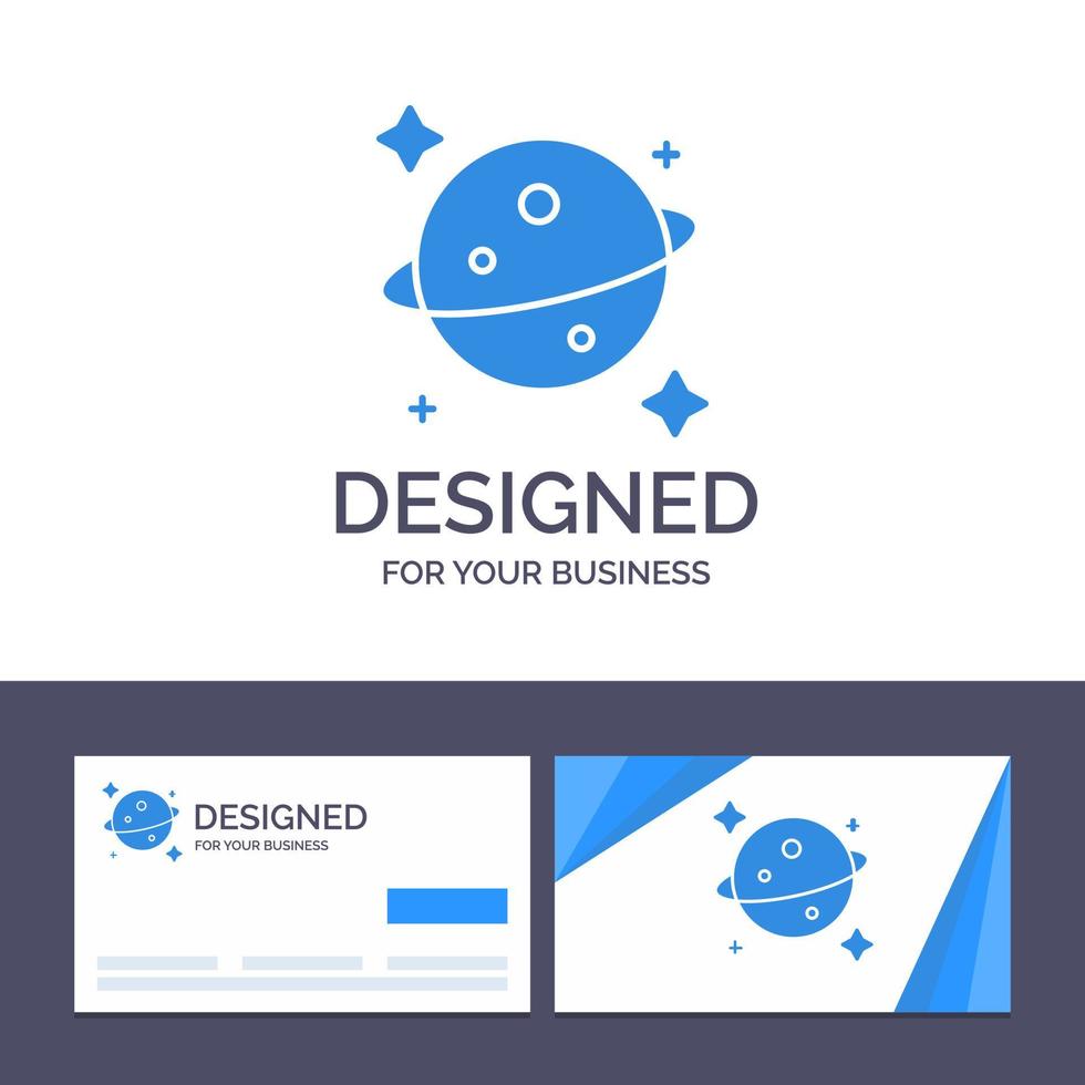 Creative Business Card and Logo template Planet Saturn Space Vector Illustration