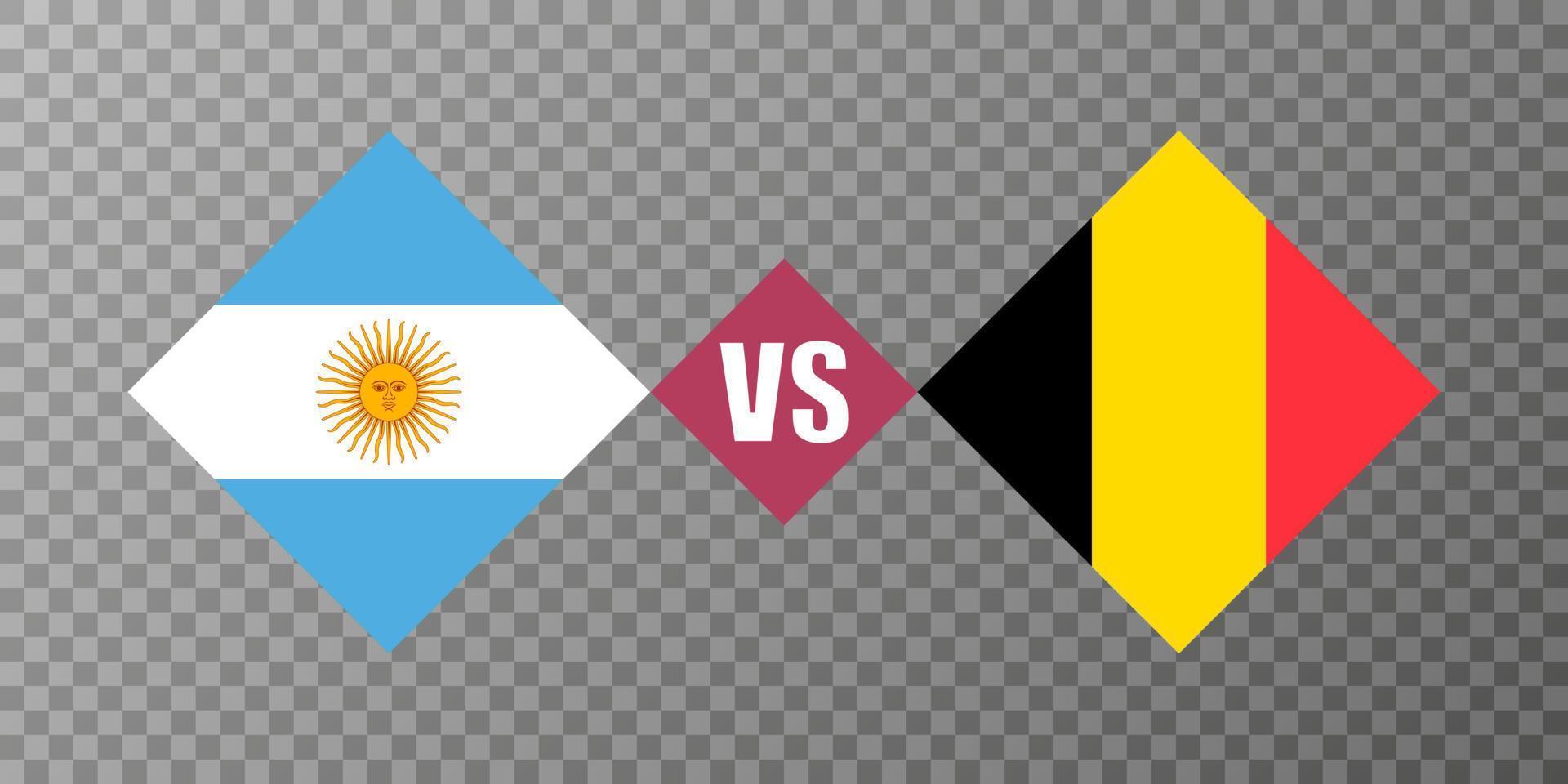 concepto de bandera argentina vs bélgica. ilustración vectorial vector