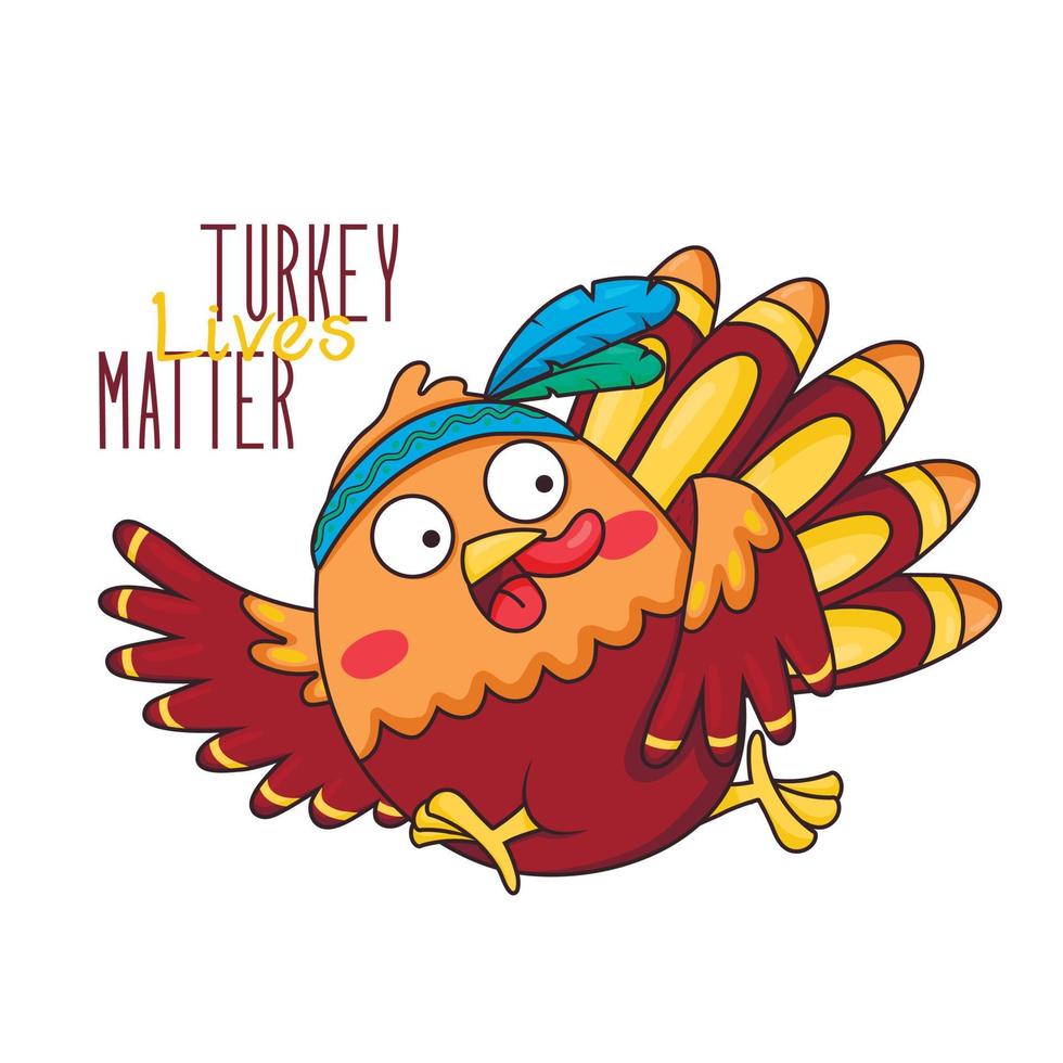 thanksgiving greeting card template with turkey and lettering
