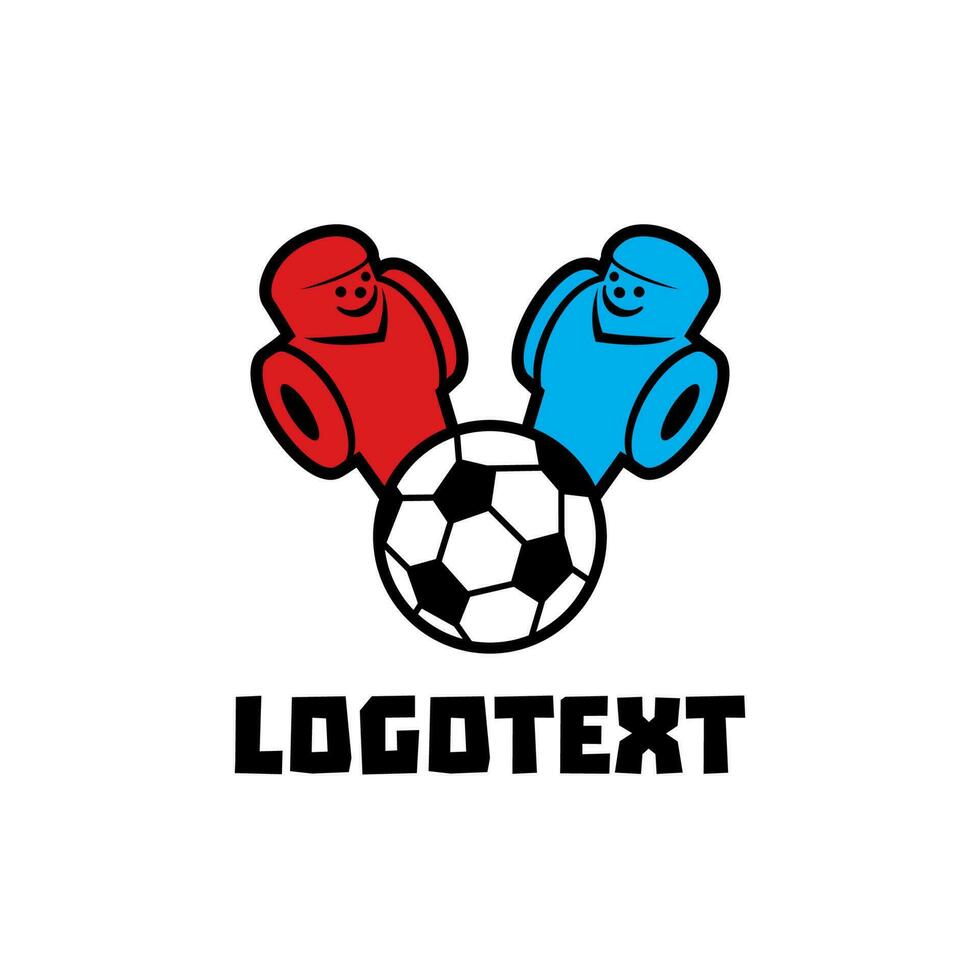 diseño de ilustración de logotipo de figura de fútbol de futbolín vector