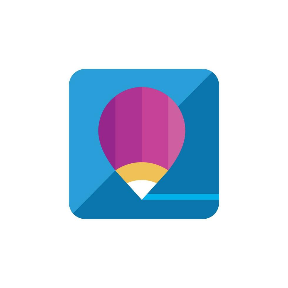 Pencil Drawing a line logo icon favicon design vector