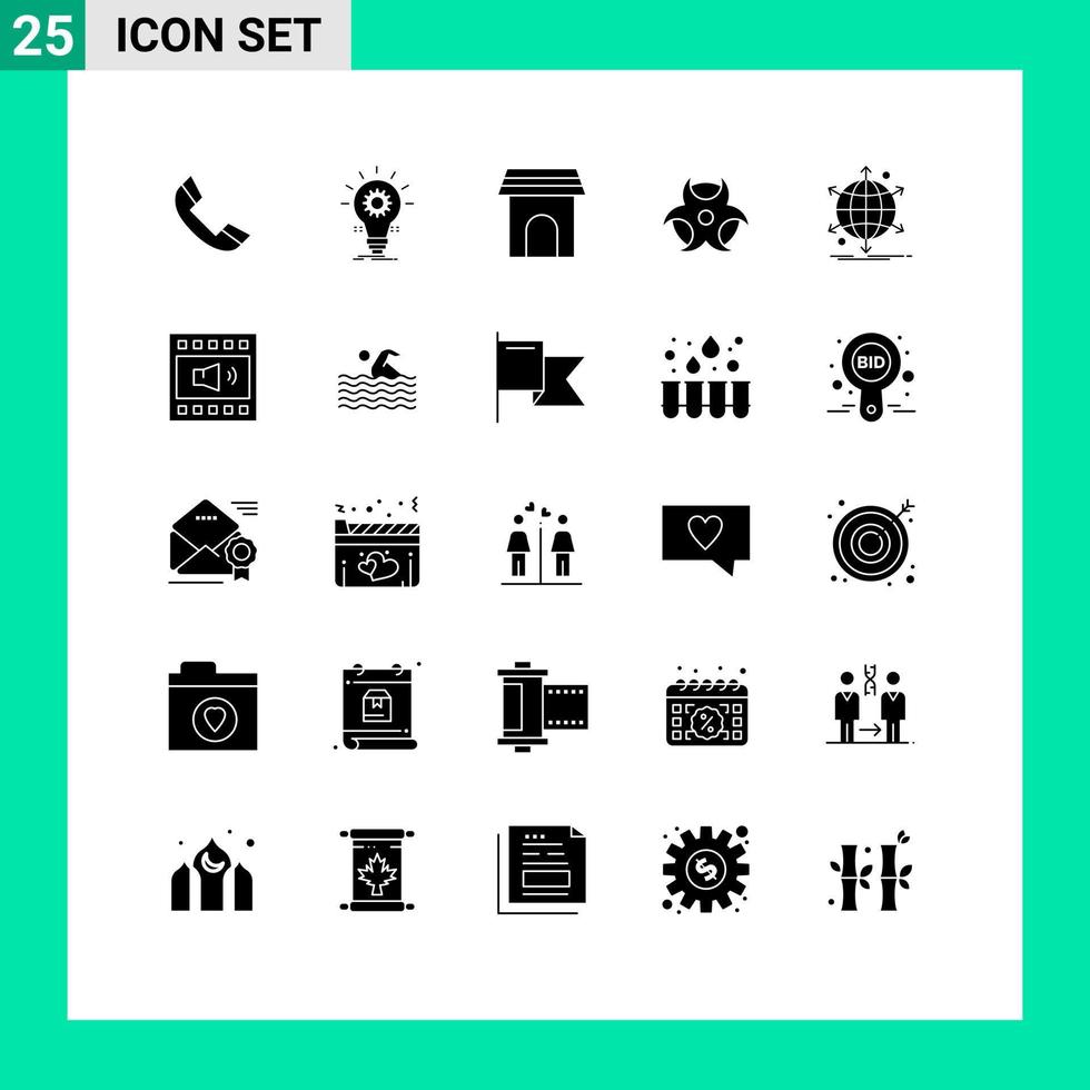 Stock Vector Icon Pack of 25 Line Signs and Symbols for business physic light education home Editable Vector Design Elements