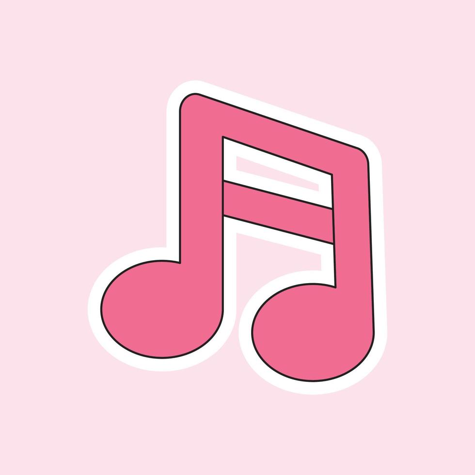 una nota musical aislada en un fondo rosa suave vector