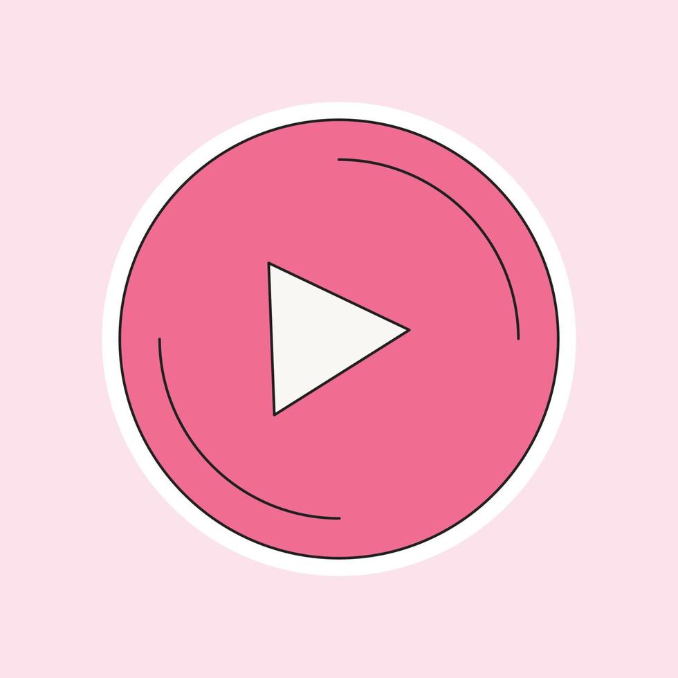 a play icon isolated on soft pink background vector