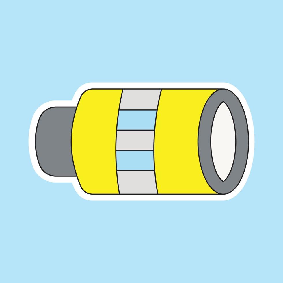 a lens isolated on blue background vector