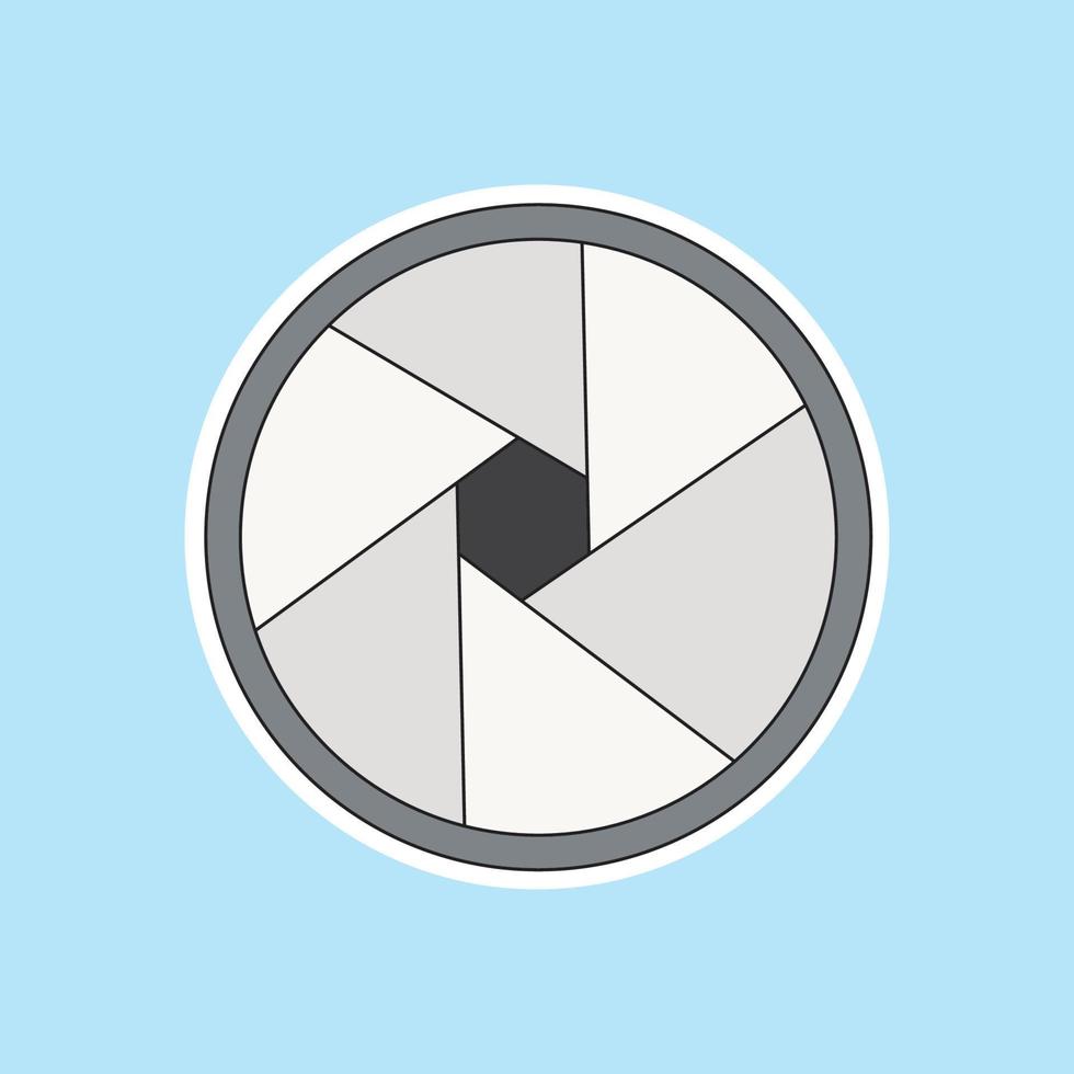 a lens isolated on blue background vector